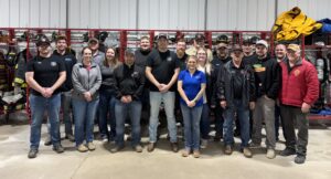 Five Star Team Members with volunteer firefighters from Scarville and Lake Mills, Iowa, along with Emmons, Minnesota.